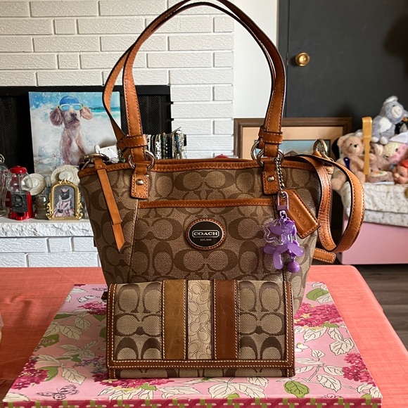 Coach Handbags - Coach Brown and Tan Shoulder Bag